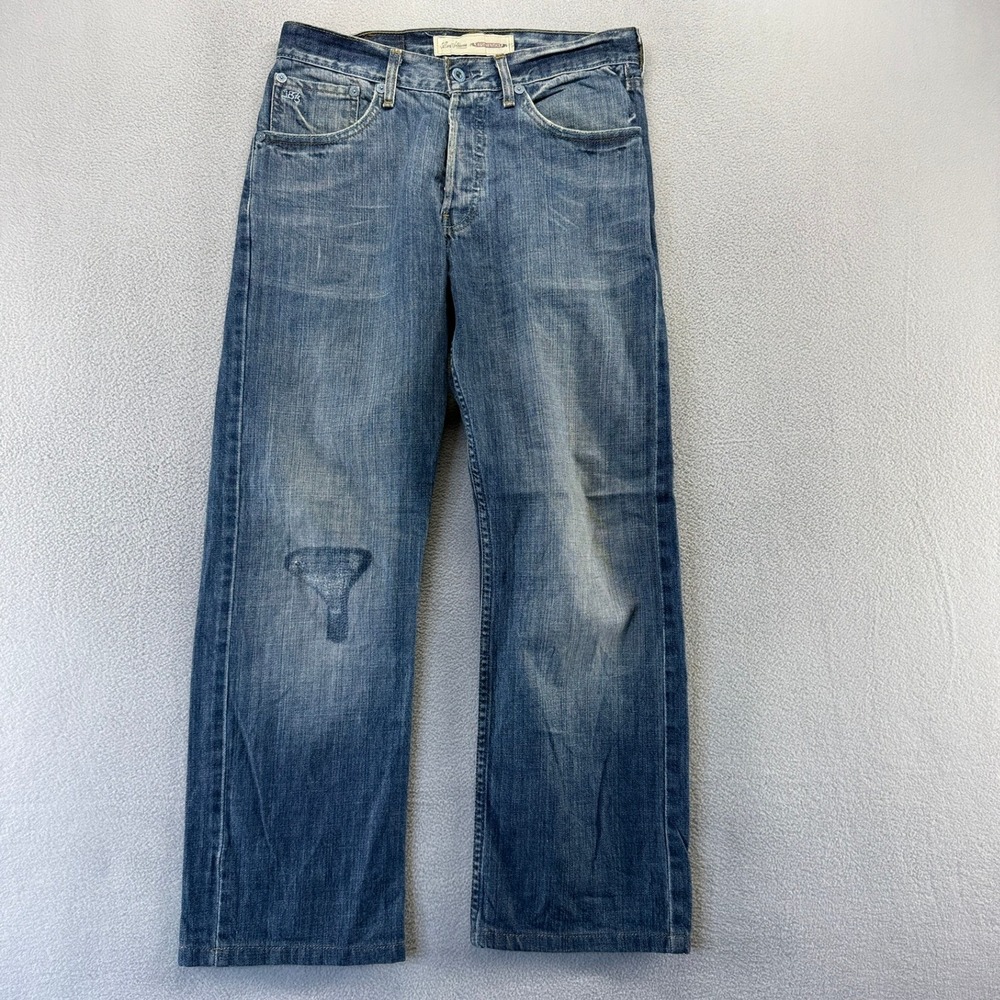 Vintage Levis Jeans Men's 30x34 Fit 30x27 Hemmed Dark Wash Baggy Loose Faded y2k